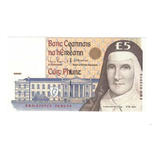 Billet de banque, 

Irlande - République, 

5 livres