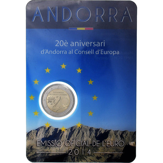 Andorre, 
  
  2 euros, 
  
  BU