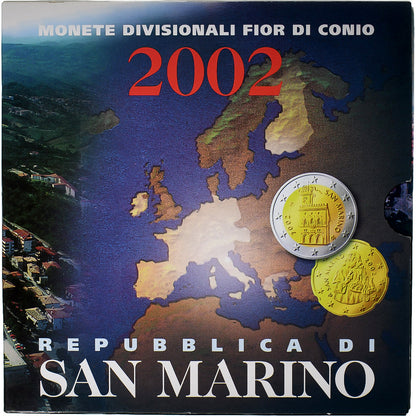 Saint-Marin, 

1 centime à 2 euros, 

BU