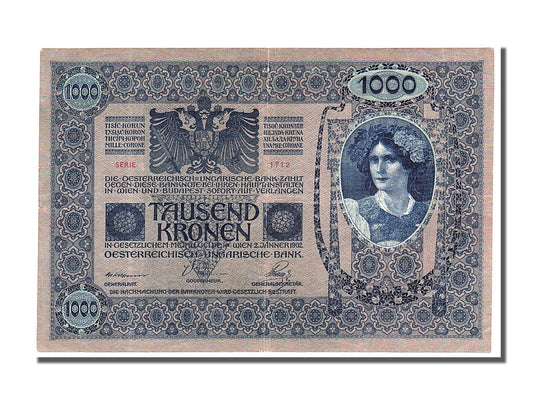 Billet de banque, 
  
  Autriche, 
  
  1000 couronnes