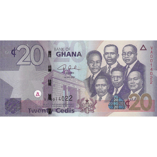 Ghana, 
  
  20 cédis, 
  
  2007-07-01