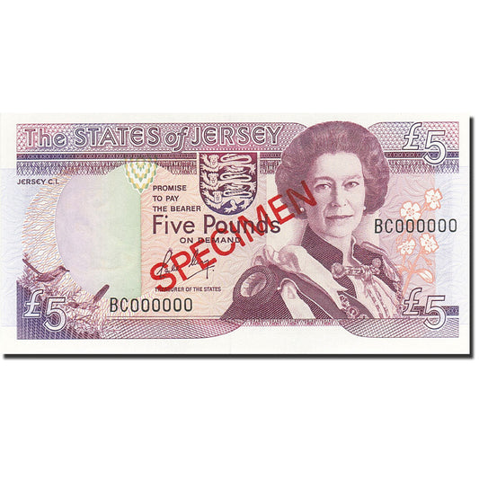 Billet de banque, 

Jersey, 

5 livres