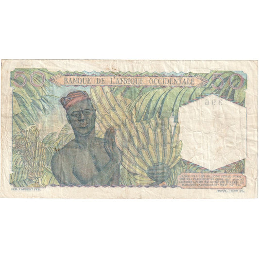 Afrique-Occidentale française, 

50 francs, 

1944