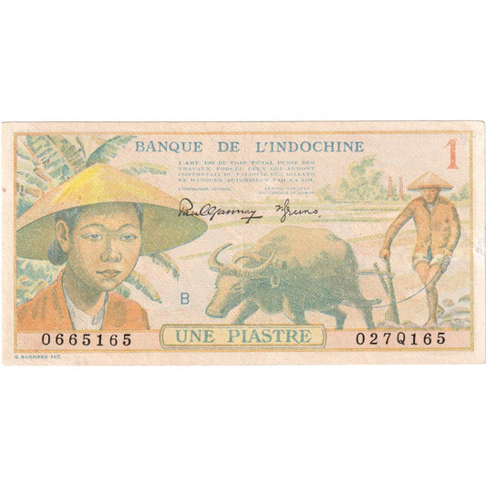 INDO-CHINE FRANÇAISE, 
  
  1 Piastre, 
  
  1949