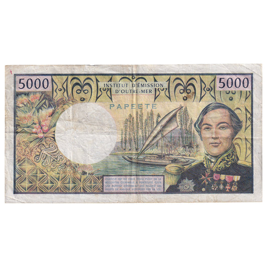 Billet de banque, 

Tahiti, 

5000 francs