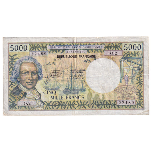 Billet de banque, 

Tahiti, 

5000 francs