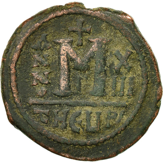 Maurice Tibère, 
  
  Follis, 
  
  594-595