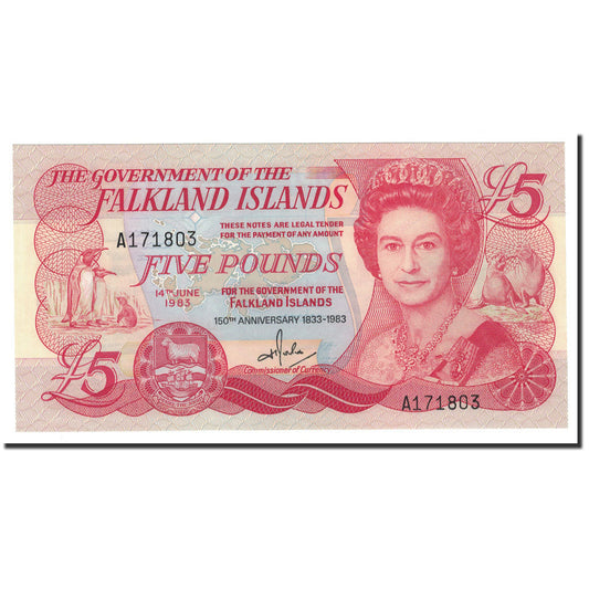 Billet de banque, 

Îles Malouines, 

5 livres
