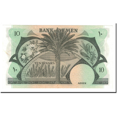 Billet de banque,

République démocratique du Yémen,

10 dinars
