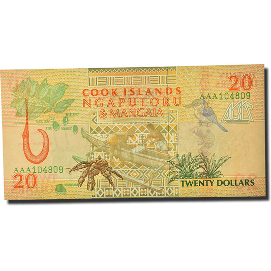 Billet de banque, 

Îles Cook, 

20 dollars