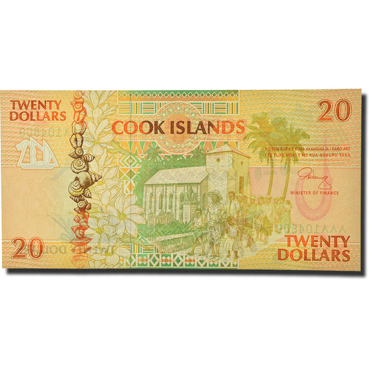 Billet de banque, 

Îles Cook, 

20 dollars