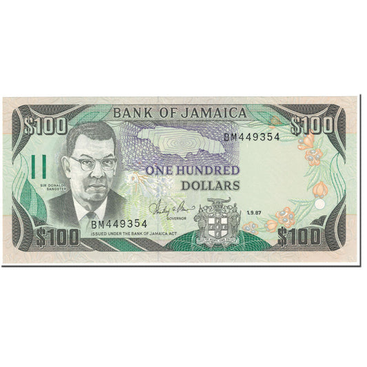 Billet de banque, 

Jamaïque, 

100 dollars