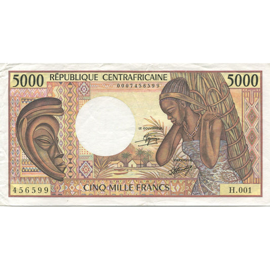 Billet de banque, 

République centrafricaine, 

5 000 francs