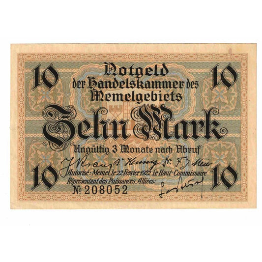 Billet de banque, 
  
  Mémel, 
  
  10 points