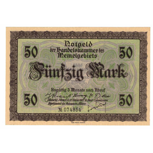 Billet de banque, 
  
  Mémel, 
  
  50 points