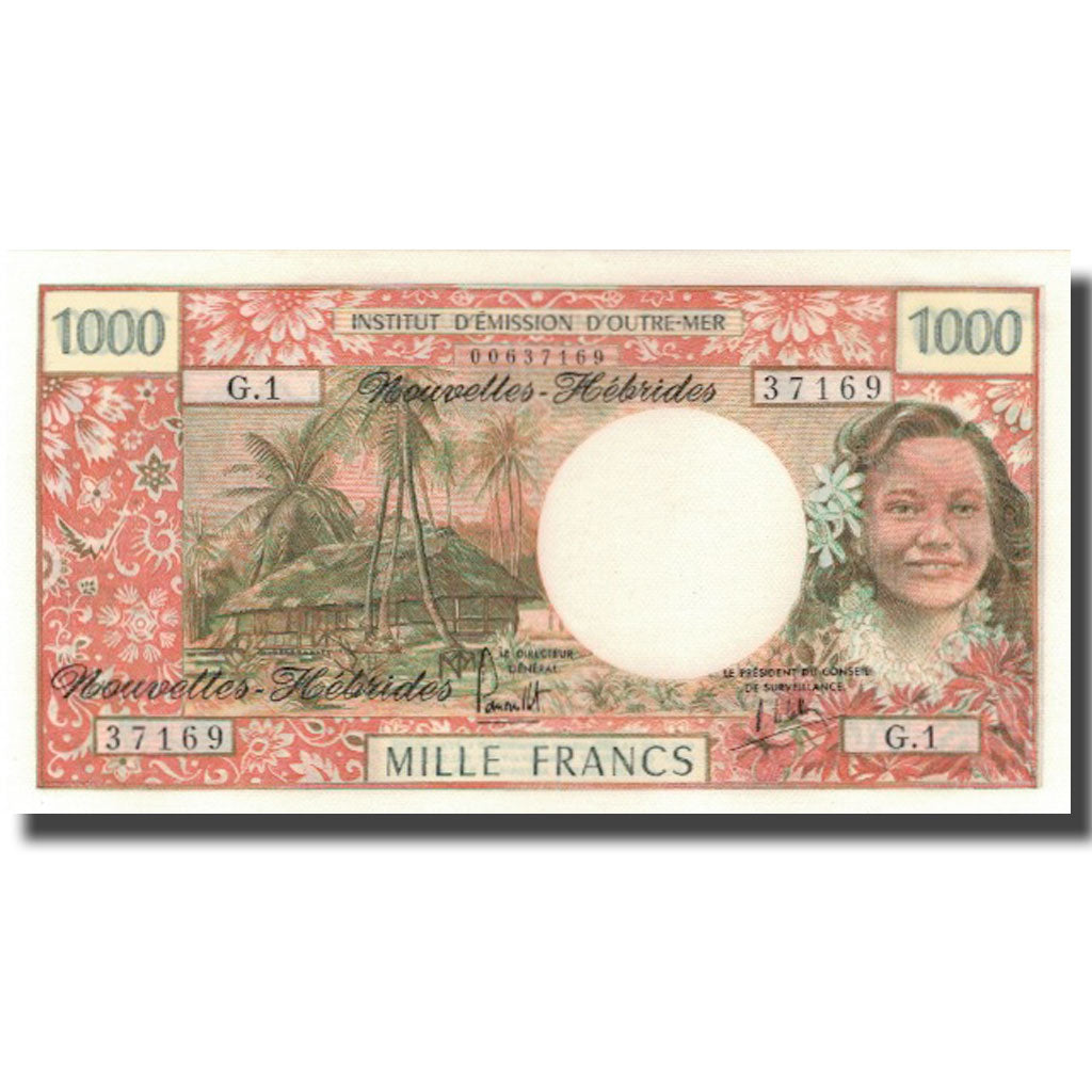 Billet de banque, 

Nouvelles-Hébrides, 

1000 francs