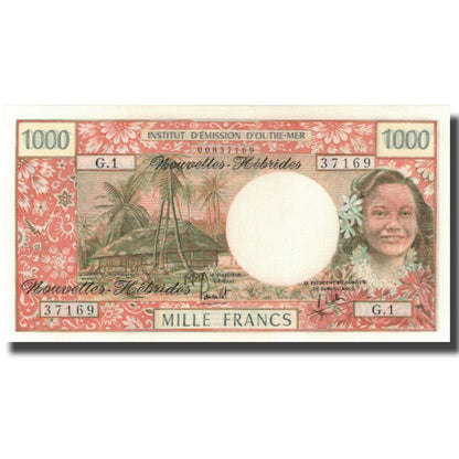 Billet de banque, 

Nouvelles-Hébrides, 

1000 francs