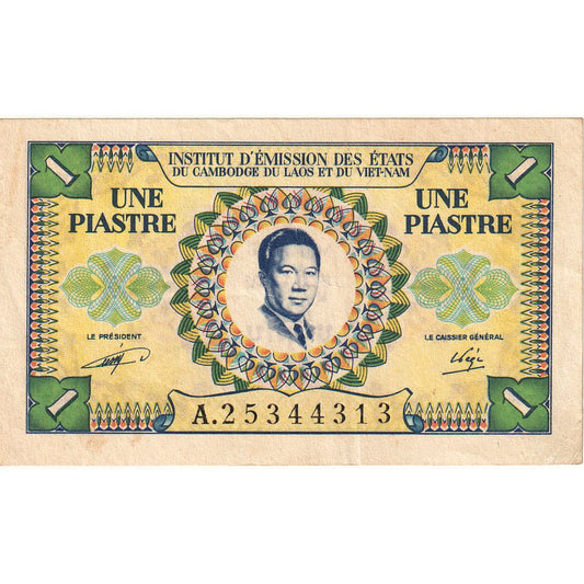 Billet de banque, 
  
  INDO-CHINE FRANÇAISE, 
  
  1 Piastre = 1 Riel