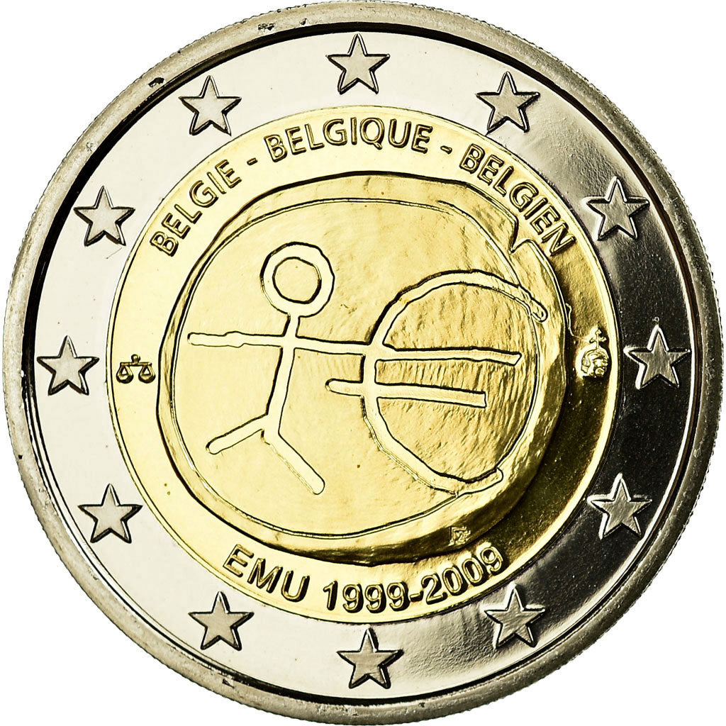 Belgique, 

2 euros, 

UEM