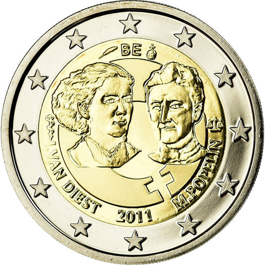 Belgique, 
  
  2 euros, 
  
  Journée internationale des femmes