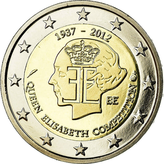 Belgique, 

2 euros, 

Reine Élisabeth