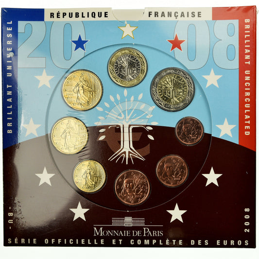 France, 

1 centime à 2 euros, 

2008
