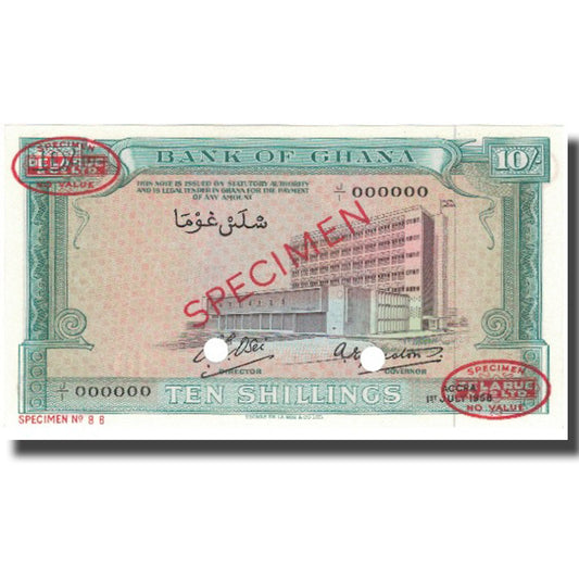 Billet de banque, 

Ghana, 

10 shillings