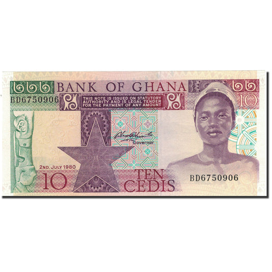 Billet de banque, 
  
  Ghana, 
  
  10 cédis