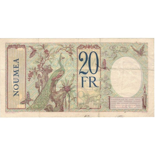 Billet de banque, 

Nouvelle-Calédonie, 

20 francs