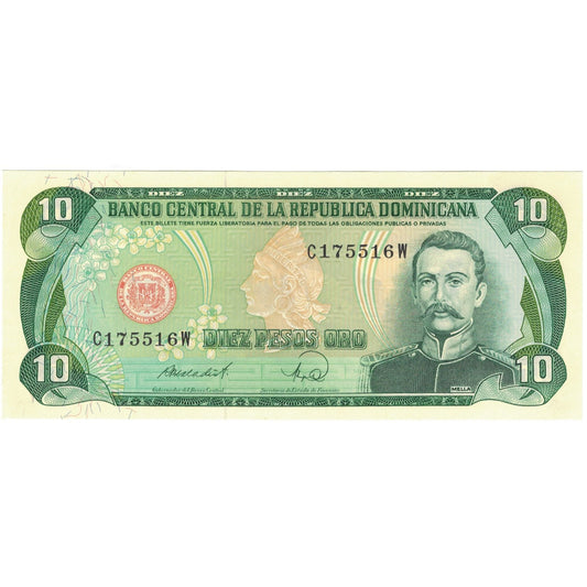 Billet de banque,

République dominicaine,

10 pesos or