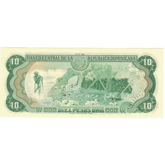 Billet de banque,

République dominicaine,

10 pesos or