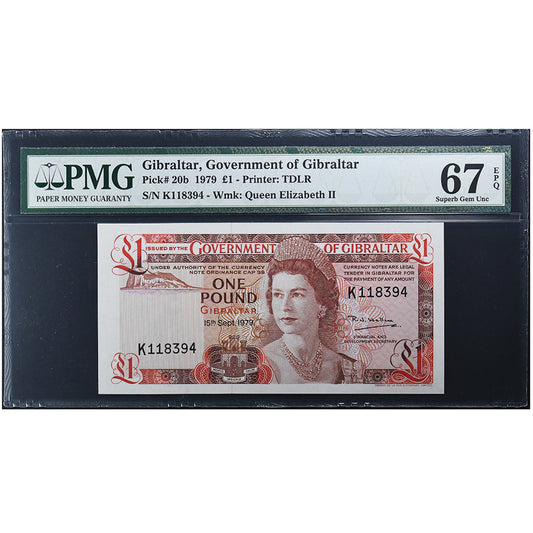 Gibraltar, 

1 livre, 

15/09/1979